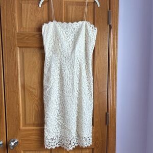 J. Crew Ivory Lace Dress with thin straps - size 8